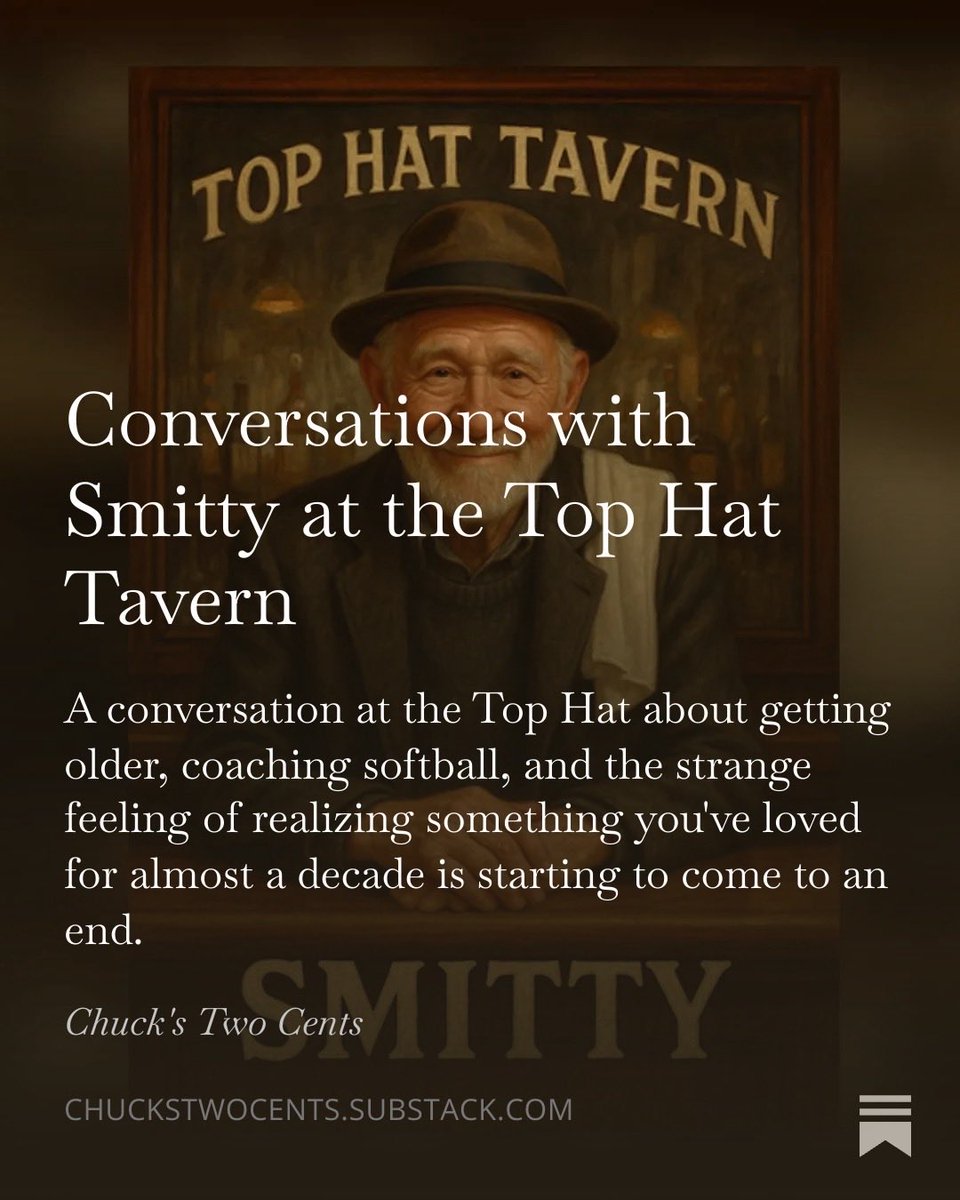 Chuck_Hanf's tweet photo. A conversation at the Top Hat about getting older, coaching softball, and the strange feeling of realizing something you've loved for almost a decade is starting to come to an end. #chuckstwocents #boston #bartender #smitty #taverns

https://t.co/YtbL7b7gy2 https://t.co/sPv1TNozhK