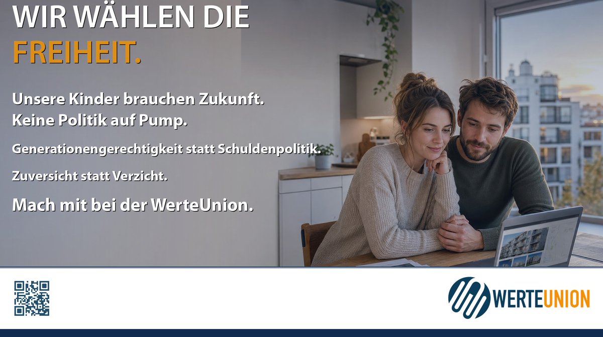 SchultzM66's tweet photo. Wird mein Leben einmal noch so sicher und planbar sein wie das meiner Eltern? Wir setzen uns dafür ein! #WerteUnion
Diese Frage stellen sich heute viele junge Menschen. Die Realität ist ernüchternd. Eigentum wird unbezahlbar, die Abgaben steigen, die Schulden des Staates wachsen.
Immer mehr gut ausgebildete junge Menschen verlassen Deutschland. Sie sehen hier keine Perspektive mehr, weil hohe Abgaben und eine Kultur, die Leistung nicht belohnt, den Aufbau einer eigenen Existenz erschweren. Selbst für zwei Hauptverdiener ist der Traum vom Eigenheim durch explodierende Baukosten kaum noch erreichbar.
Die Aufweichung der Schuldenbremse verlagert heutige Probleme auf kommende Generationen. Schulden verschwinden nicht. Sie werden später über Inflation und höhere Steuern bezahlt.
Das ist hochgefährlich für unsere Gesellschaft. Leistung, Fleiß und Verantwortung müssen wieder zu Aufstieg und Sicherheit führen.
Unsere Jugend braucht keine Politik des permanenten Verzichts. Sie braucht wieder Zuversicht durch wirtschaftliche Stärke, bezahlbare Energie und echte Eigentumsperspektiven.
Wir als #WerteUnion stehen für Generationengerechtigkeit statt Politik auf Pump. Denn Verantwortung endet nicht bei der nächsten Wahl, sondern beginnt bei der nächsten Generation.
Mach mit bei der WerteUnion.
#WerteUnion #Generationengerechtigkeit #zukunft #Wirtschaft #eigentum#LeistungLohntSich #krefeld Weniger anzeigen