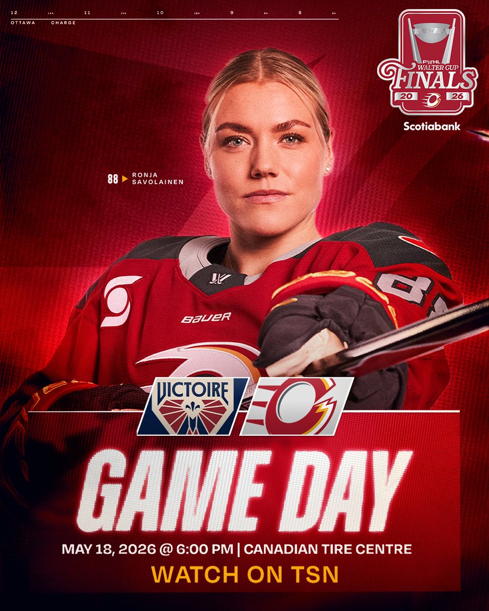 PWHL_Ottawa's tweet photo. everything on the line.

🆚 @PWHL_Montreal 
📍 @CdnTireCtr 
⏰ 6:00pm
📺 @TSN_Sports 
🎟️ https://t.co/haOe7jTtCw

#FullyCharged | #OTTvMTL https://t.co/rYm49FOgYM