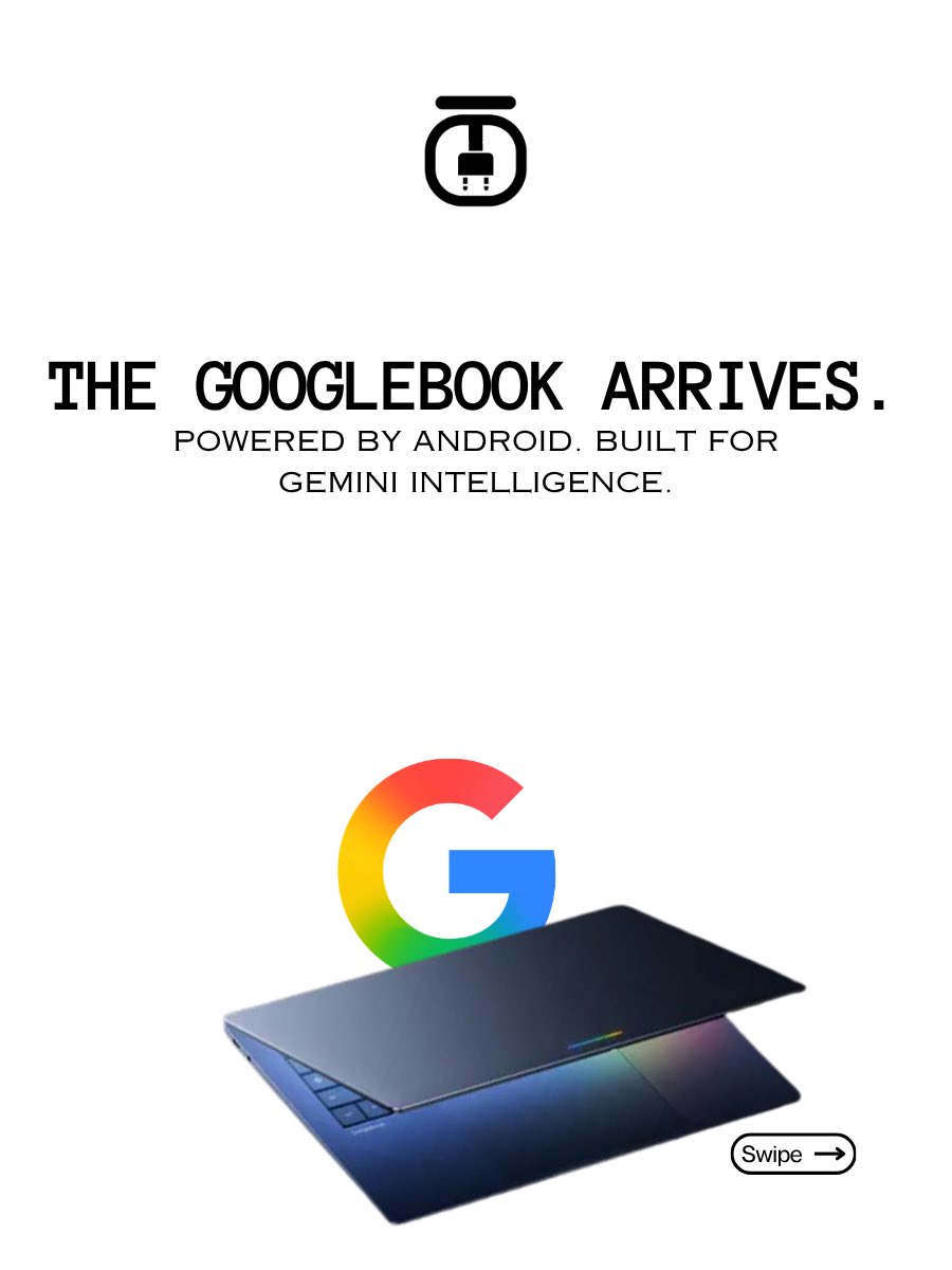 techplugone's tweet photo. Chromebooks just evolved. Meet Googlebook, a new breed of AI-native laptops powered by Android (Aluminium OS) and built entirely around Gemini Intelligence.
#TechPlugOne #Googlebook #FYP #Gemini #Viral #GoogleAI #TechNews #Innovation https://t.co/gRKFCSO1Ks