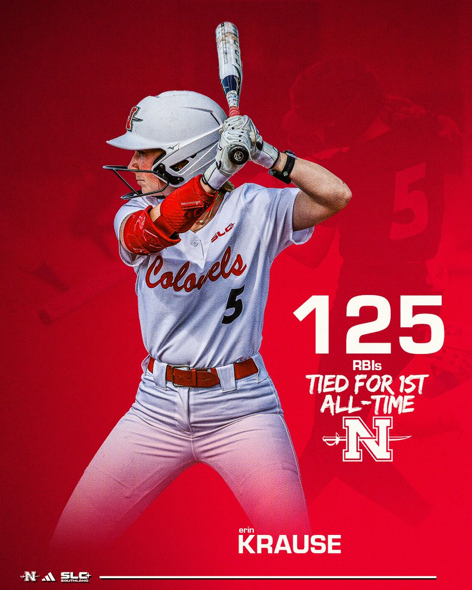 nicholls_sb's tweet photo. GOAT Status ⚔️ 

Erin Krause tied the school record for career runs batted in https://t.co/W7cWb4A2i4