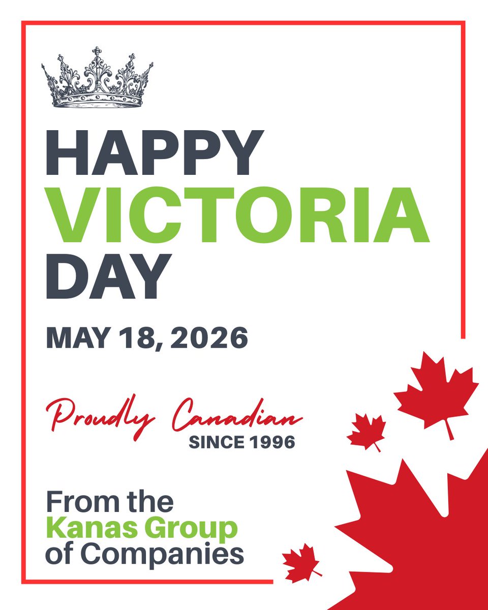 KanasCorp's tweet photo. Wishing a happy Victoria Day, and restful day off to all our staff, partners, and community members. Our offices will be closed today, to reopen tomorrow morning!

#victoriaday #victoriadaycanada https://t.co/UIxGZcjoDK