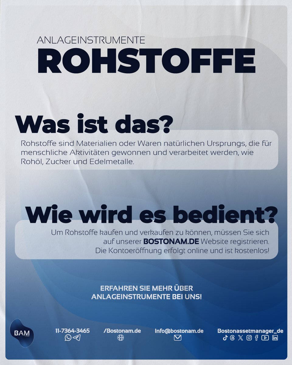Assetboston_de's tweet photo. Vad är råvaror? 
Råvaror är råvaror som vete, sojabönor, olja och majs. 

Erfahren Sie mehr auf unserer Website https://t.co/C8UVydB58x 

#deutchland #Geld #Ersparnisse #Finanzen #Inflation #Kapital #Aktienmarkt #Investitionen #FCI #aktien https://t.co/JIyw3P2Siu