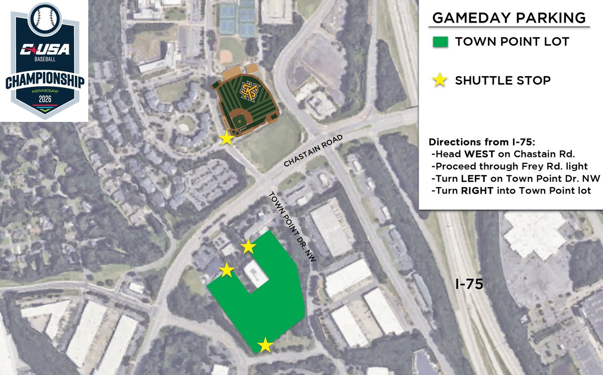 KSUOwlNation's tweet photo. 🚨 𝐏𝐀𝐑𝐊𝐈𝐍𝐆 𝐀𝐍𝐃 𝐓𝐑𝐀𝐅𝐅𝐈𝐂 🚨

@ConferenceUSA Baseball Championship parking will be at the Town Point Lot! Busy week on campus so be sure to purchase ahead of time!

🔗 https://t.co/3okhVT0n5Y https://t.co/Z1V2GfKlKu