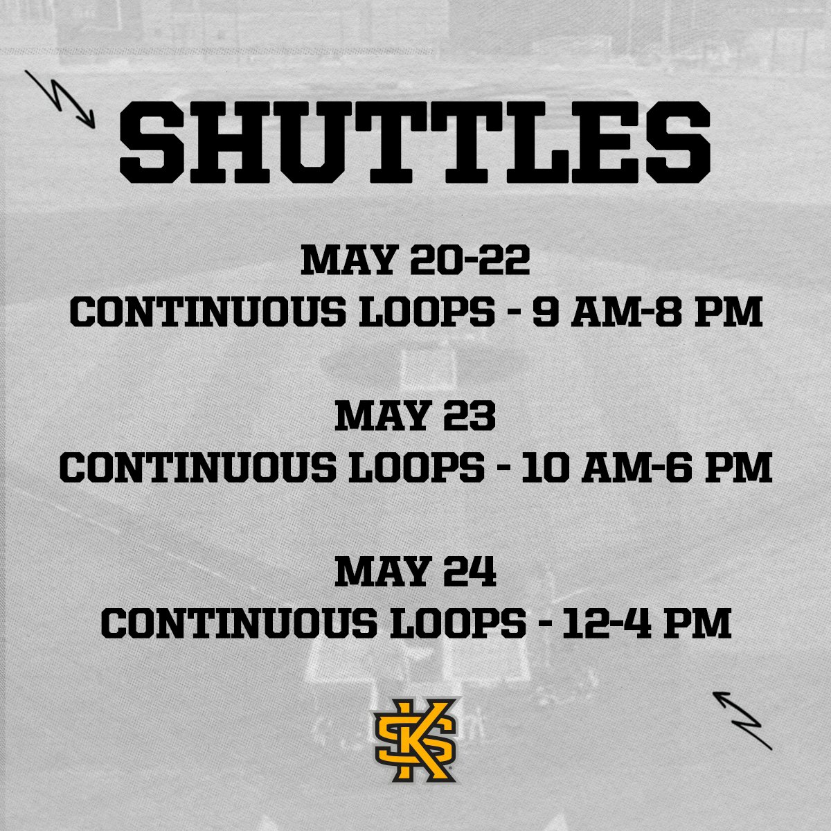 KSUOwlNation's tweet photo. 🚨 𝐏𝐀𝐑𝐊𝐈𝐍𝐆 𝐀𝐍𝐃 𝐓𝐑𝐀𝐅𝐅𝐈𝐂 🚨

@ConferenceUSA Baseball Championship parking will be at the Town Point Lot! Busy week on campus so be sure to purchase ahead of time!

🔗 https://t.co/3okhVT0n5Y https://t.co/Z1V2GfKlKu