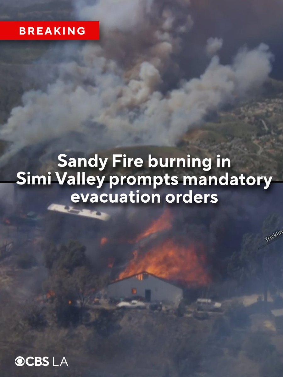 A brush fire dubbed the Sandy Fire, which is burning in Simi Valley ...