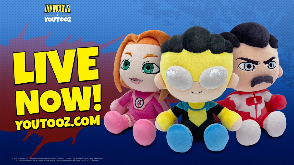 youtooz's tweet photo. son... we need to talk 🦸

all new #invincible plushies are available now for 4 weeks only 💥👇

 https://t.co/StlyEhv82Q https://t.co/719CK2xbPA