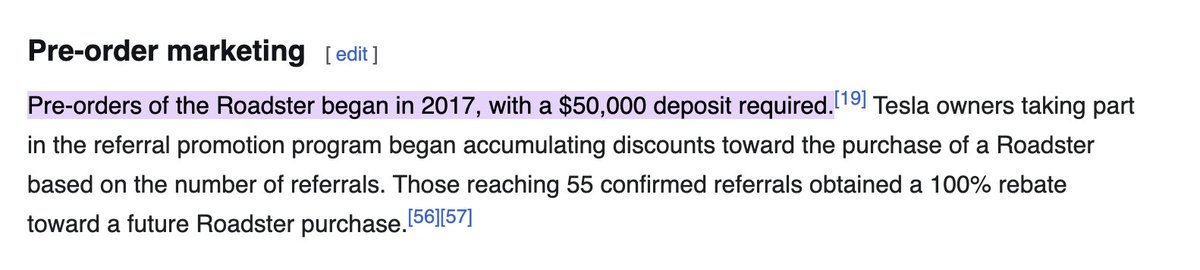 elkelk's tweet photo. SOURCES: Elon is waiting for the statute of limitations to hit for Tesla Roadster deposits to avoid refunding $50,000 deposits and giving out the free referral cars. https://t.co/AmxnNCBgAv