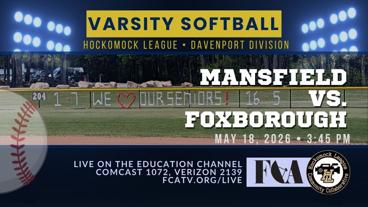 FCATV's tweet photo. Join us this afternoon for Live coverage of Varsity Softball Senior Day on the Education Channel 📺 Comcast 1072, Verizon 2139, https://t.co/tNa4UaBV8l @FoxboroWarrior #CommunityMedia @Mansfield_AD https://t.co/guTsF0AdsI