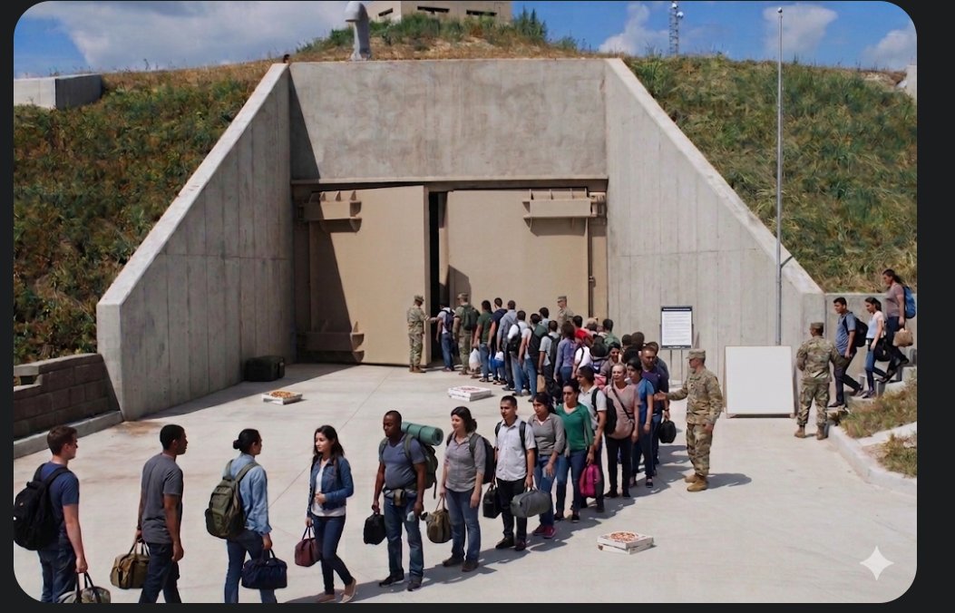 Republicofmase's tweet photo. EVACUATION COMPLETE. 
All shelters are locked down. Every civilian is underground, except for Northern Golftown due to border proximity.
The surface is completely cleared. Only military units and essential defense services are out and about. We are ready just in case. #lockdown https://t.co/FdKRnr1xY0