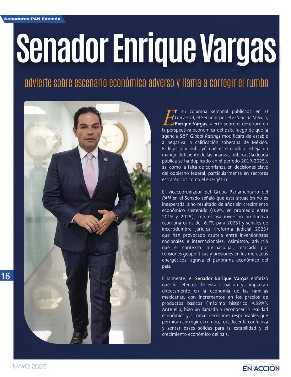 REEnAccion's tweet photo. 📍El Senador @EnriqueVargasdV advierte sobre un escenario adverso y llama a corregir el rumbo con responsabilidad, poniendo en el centro el bien común 👨‍👩‍👧‍👦.

Con visión de dignidad humana, solidaridad y subsidiariedad, propone fortalecer la confianza, la inversión y la estabilidad. https://t.co/j9ethXOE8z
