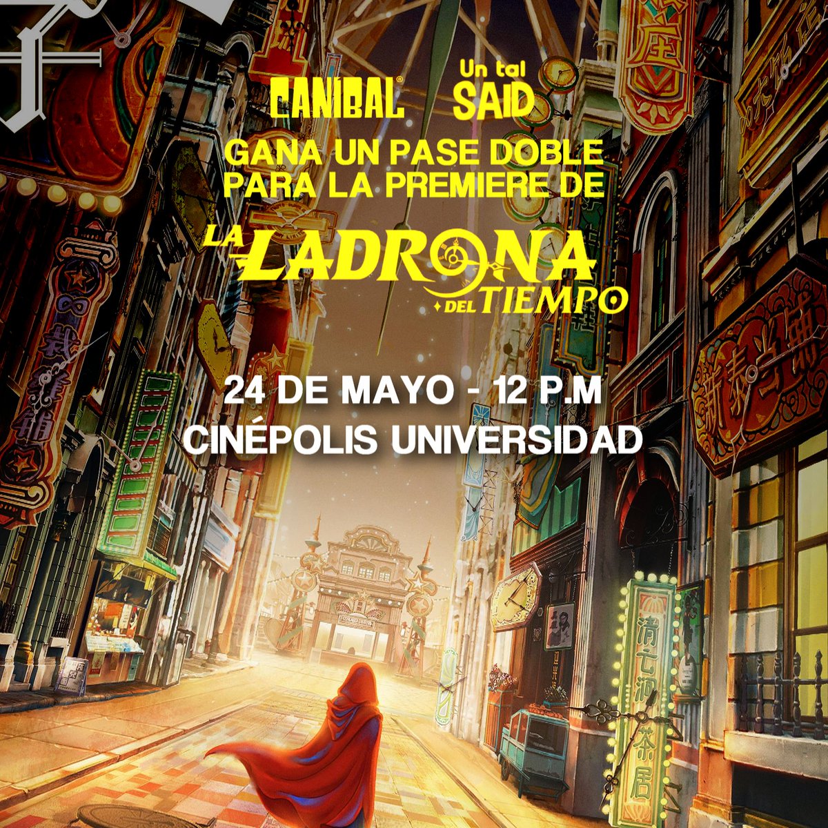 ElTalSaid's tweet photo. Tenemos 10 PASES DOBLES para la premiere de #LaLadronaDelTiempo. 🍿⏳

La función es este DOMINGO 24 de MAYO a las 12 P.M en Cinépolis Universidad.

Válido para CDMX y Área Metropolitana. 🇲🇽

Checa la dinámica en este post.⬇️⬇️⬇️ https://t.co/odQr2t6Kjj