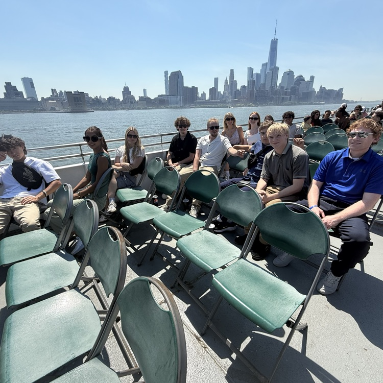 TCCSTrojans's tweet photo. 2026 Senior Trip Day 5 - Statue of Liberty boat tour, Charging Bull, Wall Street, NY stock exchange, 9/11 museum, One world Trade. https://t.co/BY6Ab4YU3w