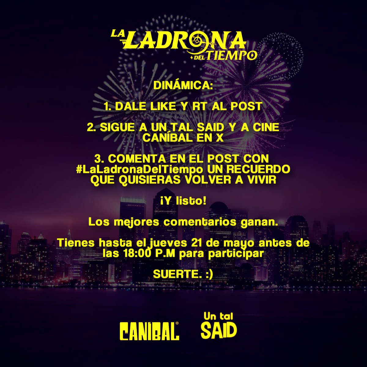 ElTalSaid's tweet photo. Tenemos 10 PASES DOBLES para la premiere de #LaLadronaDelTiempo. 🍿⏳

La función es este DOMINGO 24 de MAYO a las 12 P.M en Cinépolis Universidad.

Válido para CDMX y Área Metropolitana. 🇲🇽

Checa la dinámica en este post.⬇️⬇️⬇️ https://t.co/odQr2t6Kjj