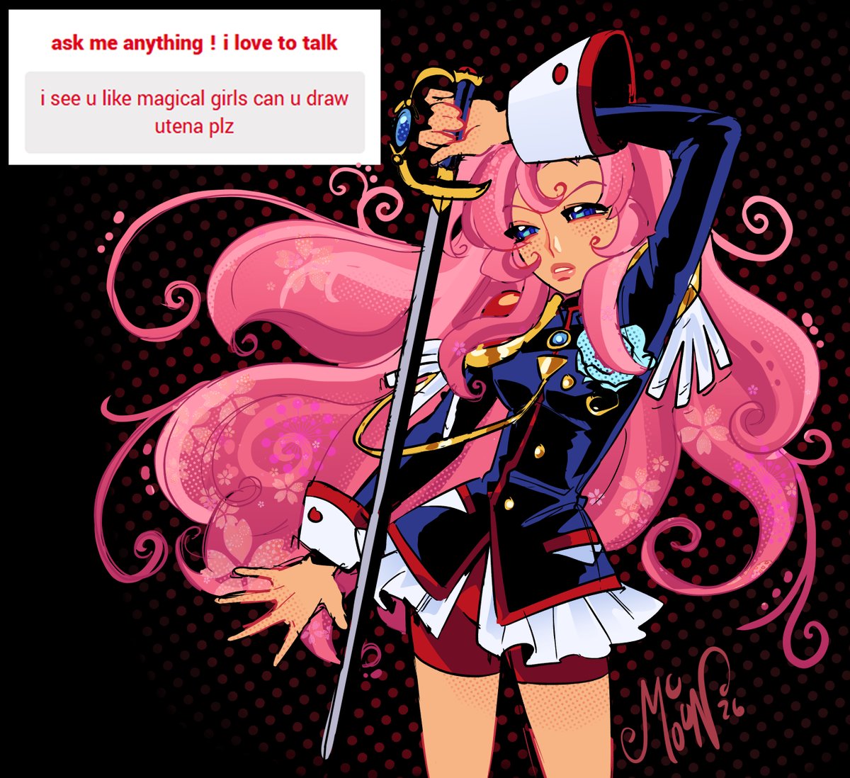 i have never watched utena i hope i did her justice hair heavily