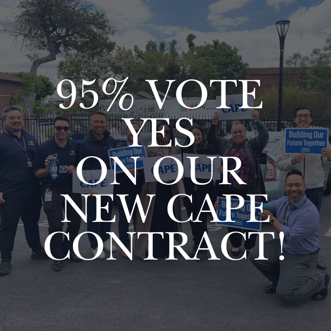 CAPEUnion's tweet photo. CAPE members have spoken. 95% Vote YES on the New CAPE Contract!  Our new contract locks in $7K in bonuses, COLA raises, stronger JLMC, expanded Delegate Program, and ZERO concessions. Read more: https://t.co/G8HE9DjQ9A https://t.co/fx33yITFdf
