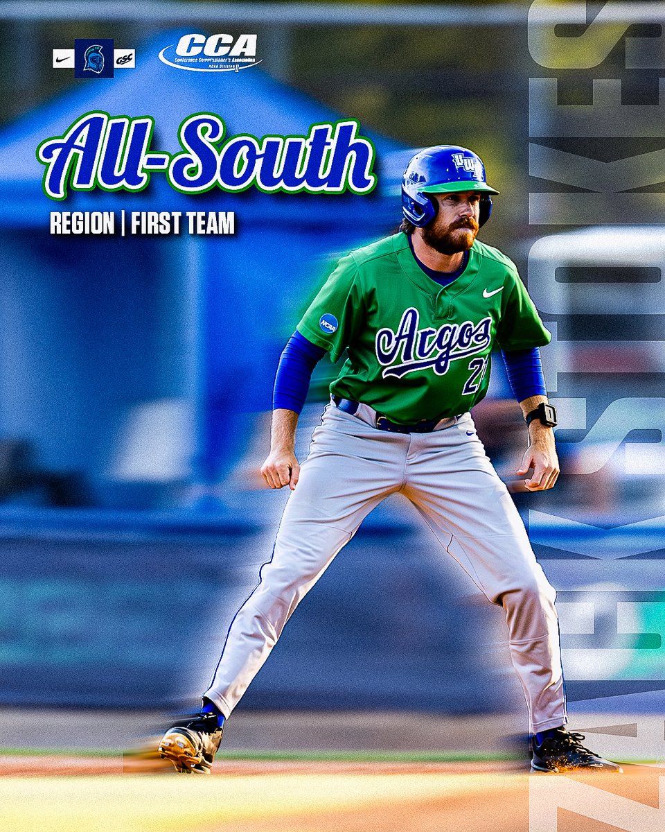 UWF_Baseball's tweet photo. 𝐃𝟐𝐂𝐂𝐀 𝐀𝐋𝐋-𝐒𝐎𝐔𝐓𝐇 𝐑𝐄𝐆𝐈𝐎𝐍

#goargos https://t.co/SySrjB6Vv3