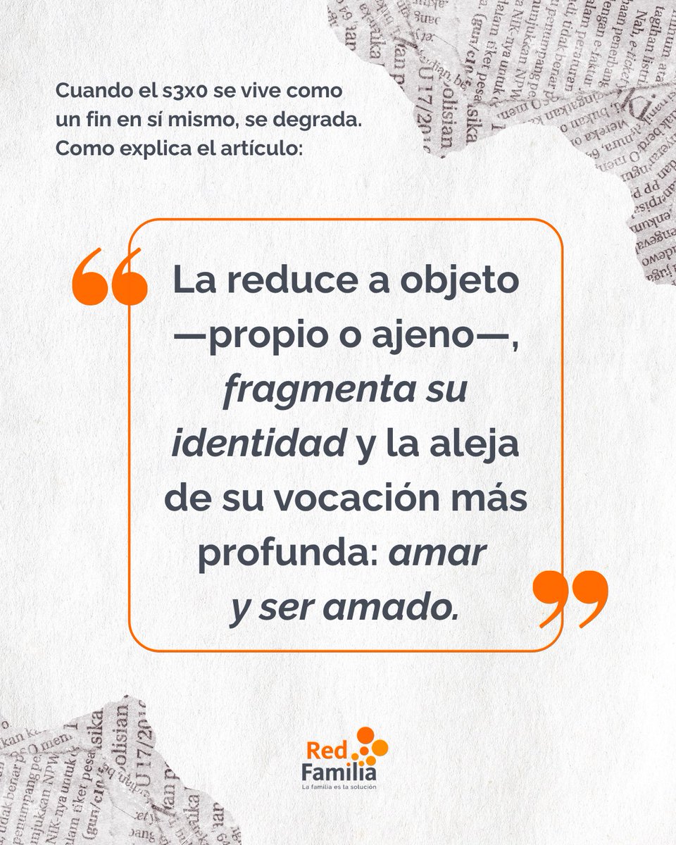 RedFamilia's tweet photo. El vacío detrás del placer sin significado. 💭

Cuando el sexo se vive como un fin en sí mismo, empobrece. Cuando se vive en su verdad, enaltece.

Lee el artículo completo de Pablo Mier y Terán en @DesdeLaFeMx, basado en su entrevista con Christopher West 👇 https://t.co/Ac2UGIz4jA