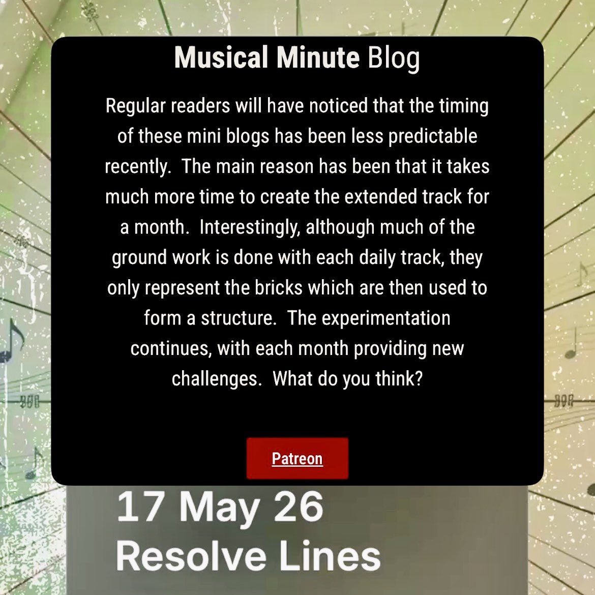 gpcasey's tweet photo. Here are my mini blogs for the last few days.  #musicalminute https://t.co/ARHdIbOEkd