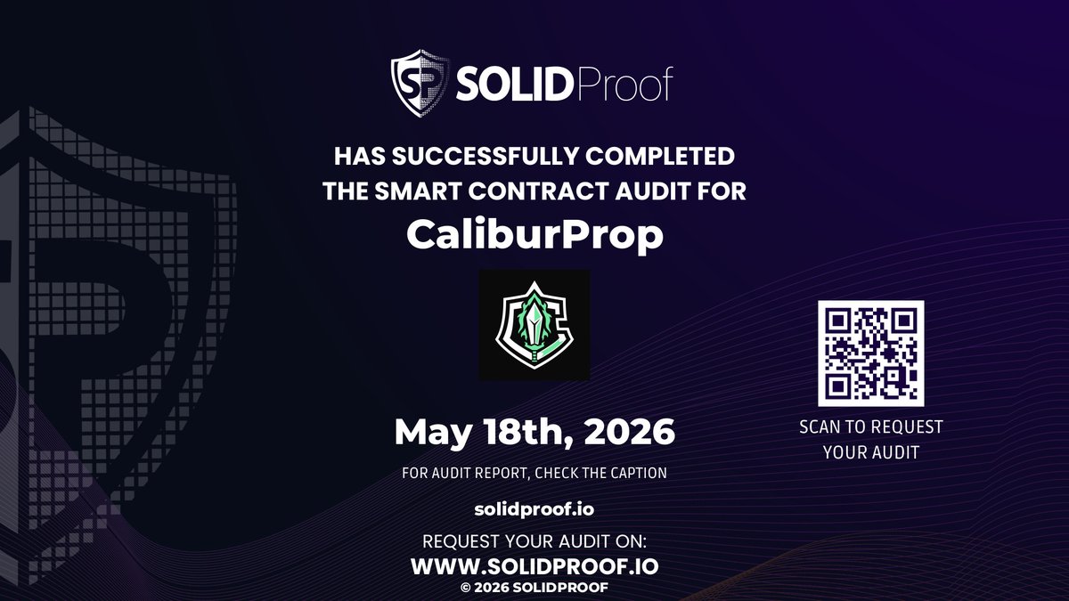 solidproof_news's tweet photo. We have finished the smart contract audit process for @Caliburprop🛡️

📷Check our findings and security score here: https://t.co/b6kJ1IKUmo

Need a Smart contract audit, KYC or development support? Send us a message, our sales team will gladly make a customized offer for you! https://t.co/SJZ6yjyJfv