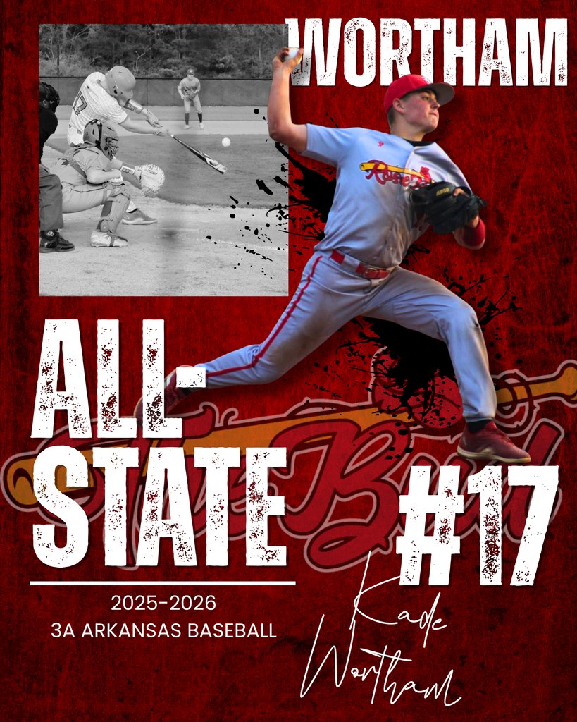 RoseBudRamblers's tweet photo. Exciting News for Rambler Baseball! ⚾️
Kade Wortham has earned ALL-STATE honors in 3A Baseball. Congratulations also to seniors Athan Hensley and Calan English on receiving All-State Honorable Mention and being selected to play in the 2026 Central Arkansas Senior All-Star Games. https://t.co/EGgUso1Thb