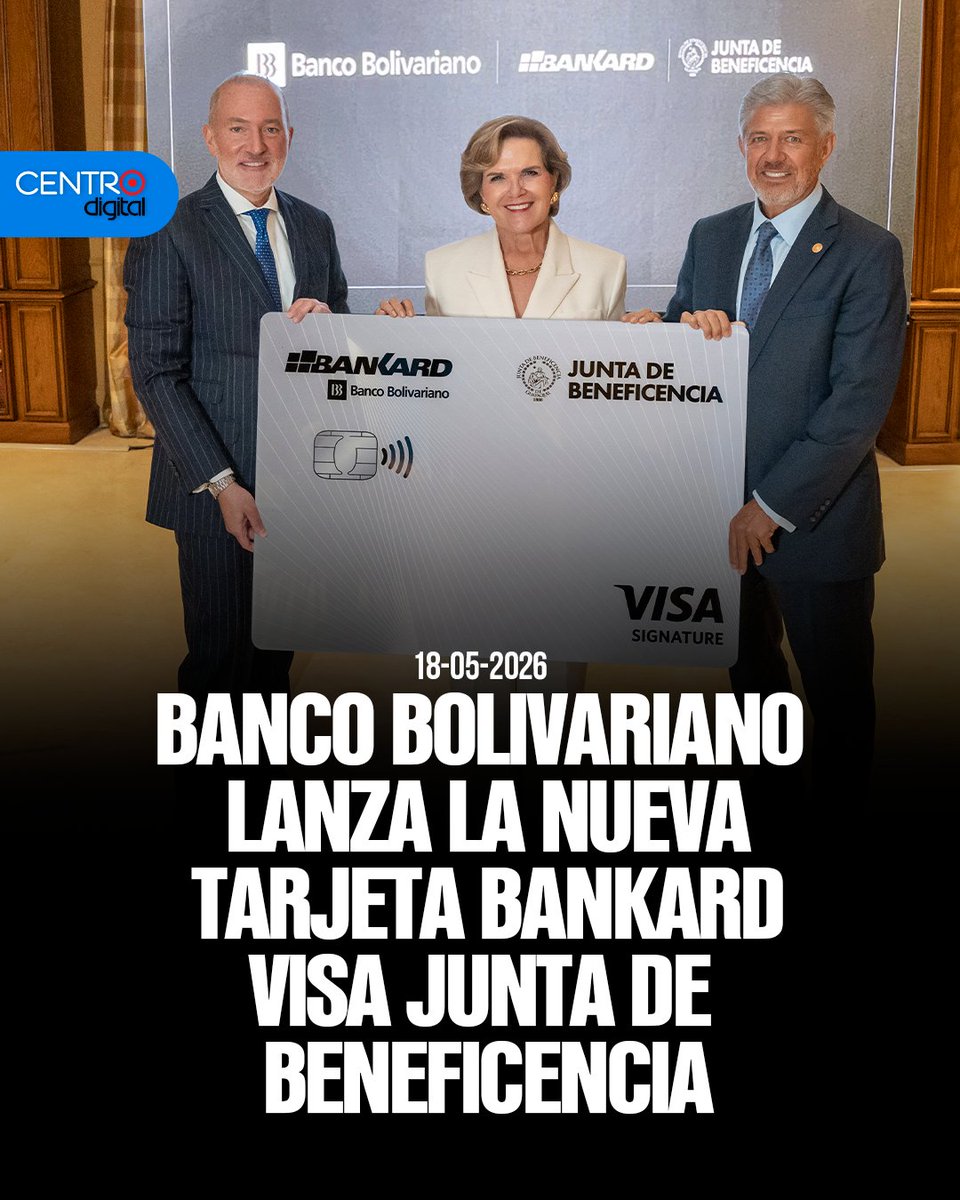 radiocentroec's tweet photo. Banco Bolivariano presentó la nueva tarjeta Bankard Visa Junta de Beneficencia, desarrollada en alianza con la Junta de Beneficencia, institución privada sin fines de lucro con más de 138 años de trayectoria en programas sociales en Ecuador.

Los detalles➡️ https://t.co/Sw6rTiP09A