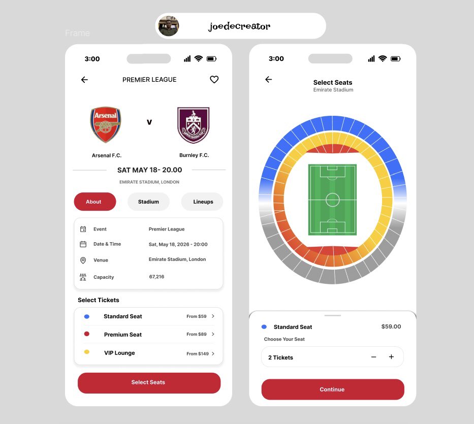 Sefjos331's tweet photo. Joe here again! 

Ticket booking UI 

First design of the week 
What did you design today? https://t.co/30bWD9lGxX