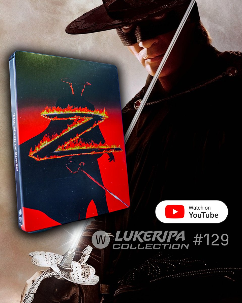 thewikoschannel's tweet photo. 🚨 NEW LR COLLECTION!

LukeRipa unboxes the Italian 25th Anniversary 4K Steelbook of The Mask of Zorro: artwork, discs, Dolby Vision, Dolby Atmos &amp; collector value.

Watch now: https://t.co/QtA6goAk9a 

#TheMaskOfZorro #4KSteelbook #4KBluRay https://t.co/elS6wbySMd