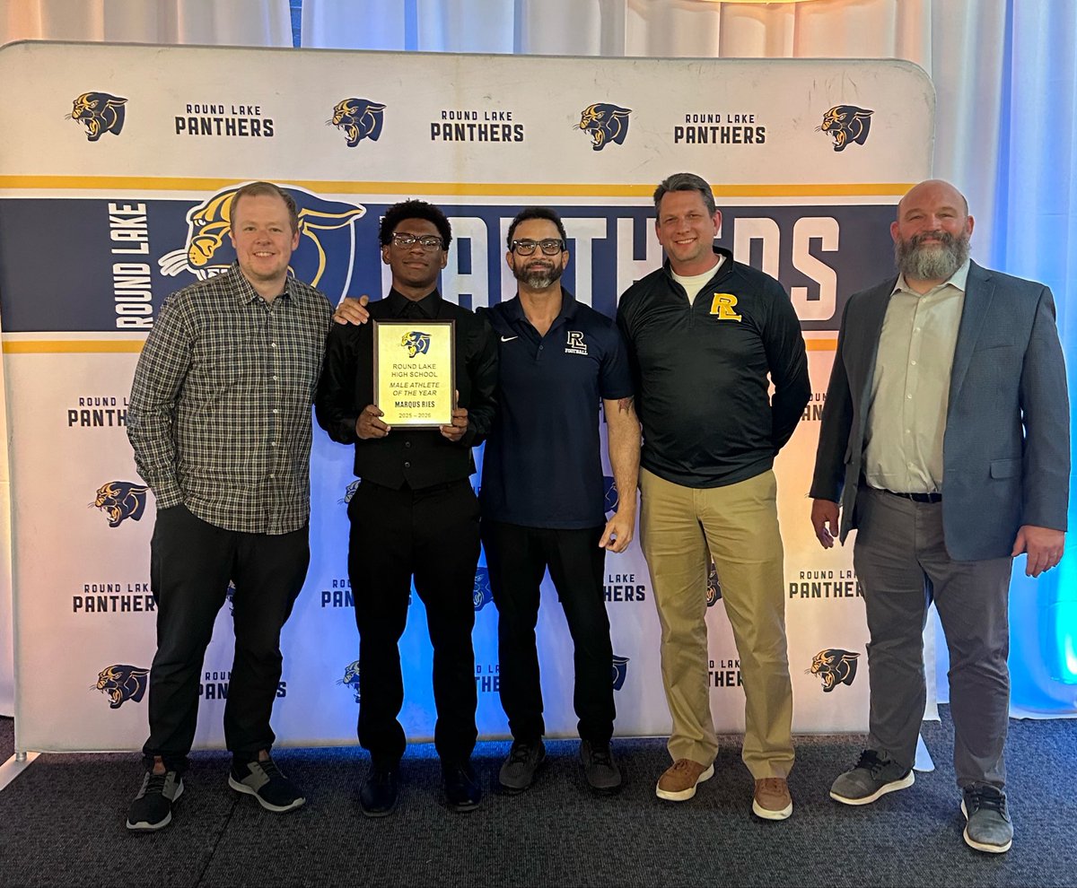 RLHSFB's tweet photo. 🚨Congratulations to one of our very own team captains, Marqus Ries! 
Marques was named the 2026 Male Athlete of the Year at RLHS. 
Football, basketball &amp; track! 
Well deserved Marqus! @MarqusRiesp3 
#athleteoftheyear #rlpantherfootball🏈 https://t.co/e8pT4BaGh6