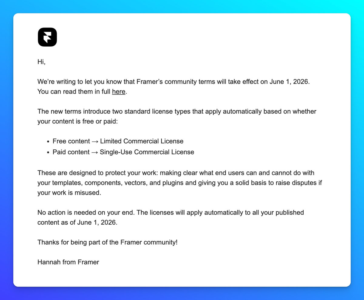 Dannysapio's tweet photo. This just in from @framer 🥳👏 https://t.co/QZNcGb2USM