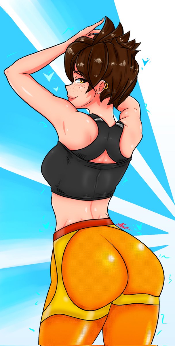 ax_paper's tweet photo. Un remake de mi primer dibujo de tracer en digital 
~Tracer 🧡💛
#Overwatch 
#tracer
#Overwatch2
#Fortnite https://t.co/lFvfxEYrwj