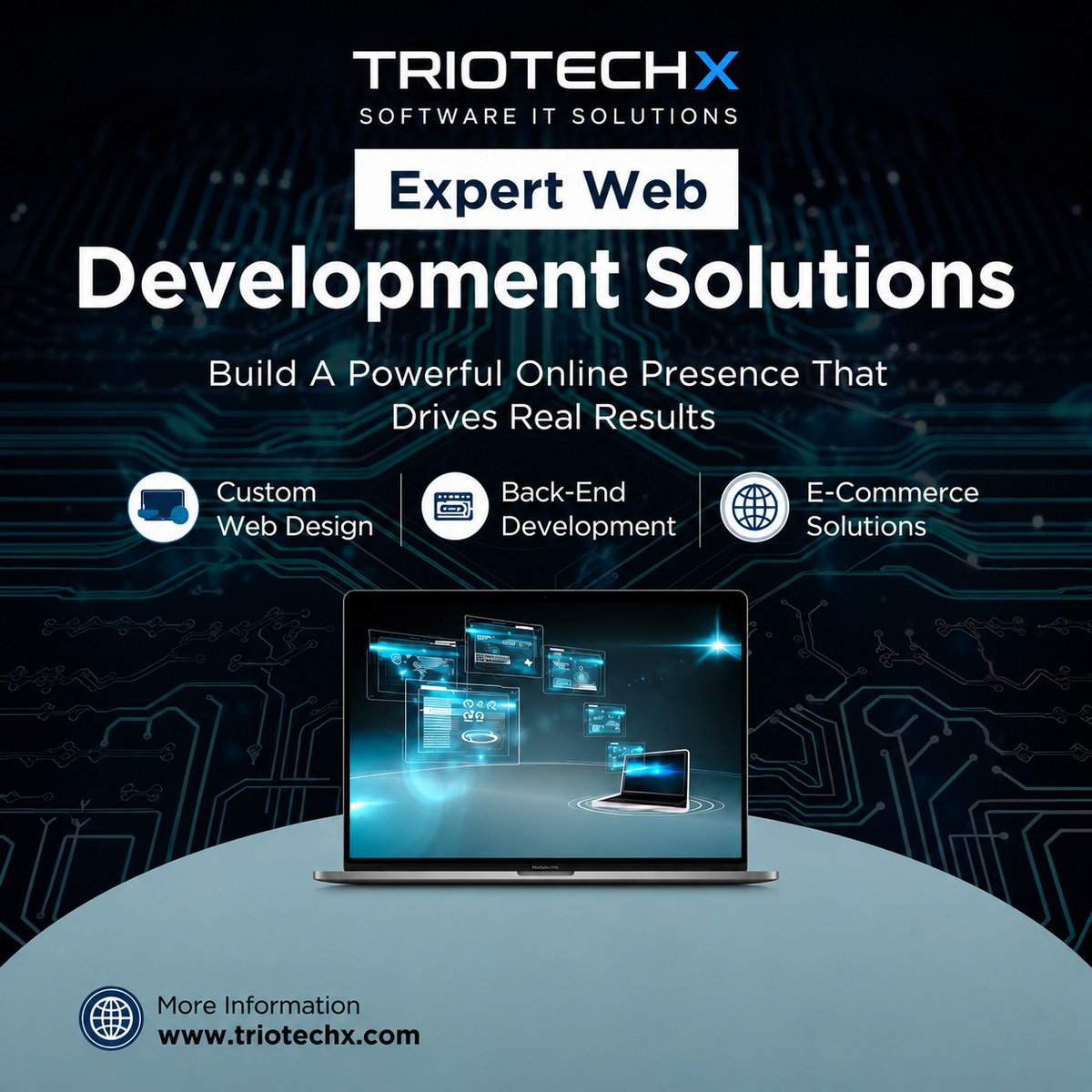 triotechx's tweet photo. 🚀 Grow your business online with TriotechX Software IT Solutions!

💻 Custom Web Design
⚙️ Back-End Development
🛒 E-Commerce Solutions
Build a powerful online presence today.
🌐 https://t.co/gbiz6SVvMA
#TriotechX #WebDevelopment #ITSolutions #Ecommerce #SoftwareCompany #Digital https://t.co/dORRW2uxi4