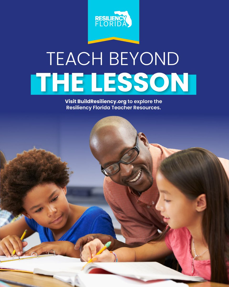 EducationFL's tweet photo. Building resiliency helps students to be successful today and in the future.

Help your student discover his or her inner strengths with the Resiliency Florida Teacher Resources available at https://t.co/aveFwazPO7. https://t.co/mZ1AyBEUnw