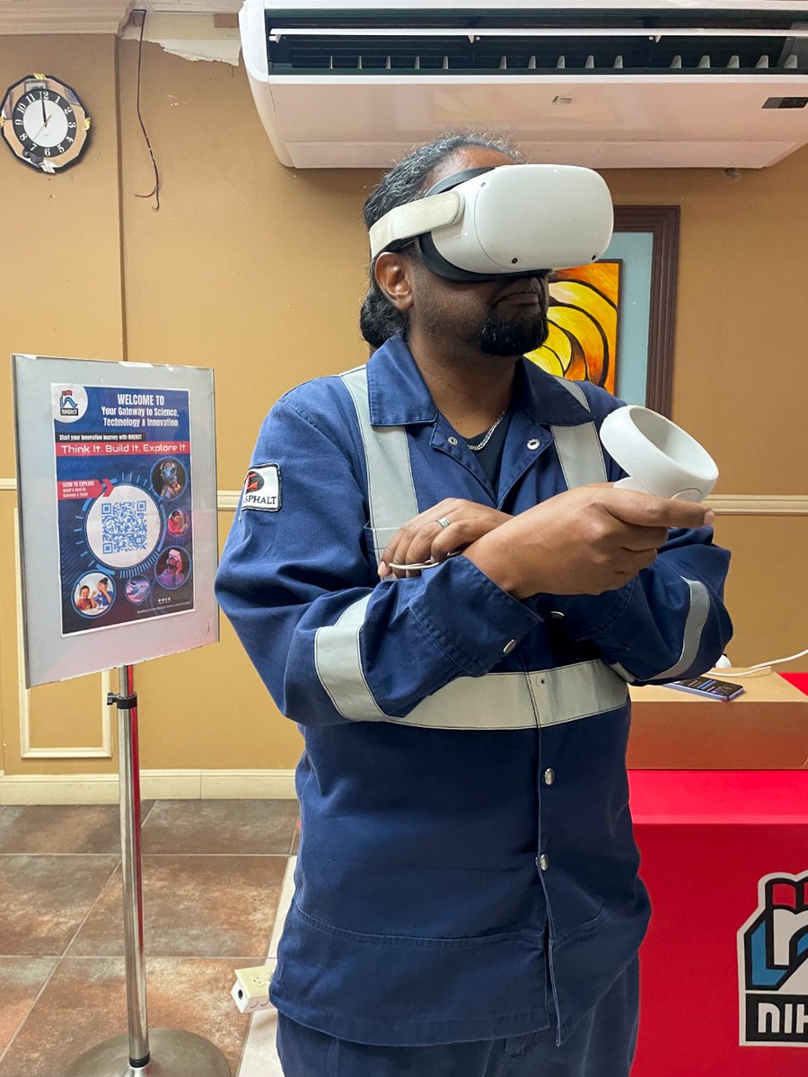NIHERST's tweet photo. A little challenge, a little teamwork, and plenty of fun 🧠✨
NIHERST was invited to participate in Lake Asphalt’s HSE Week “Tech Day,” where staff enjoyed interactive experiences, challenges and activities designed to encourage workplace connection.

#NIHERST #Innovation #STEM https://t.co/NNWO59Jj5S