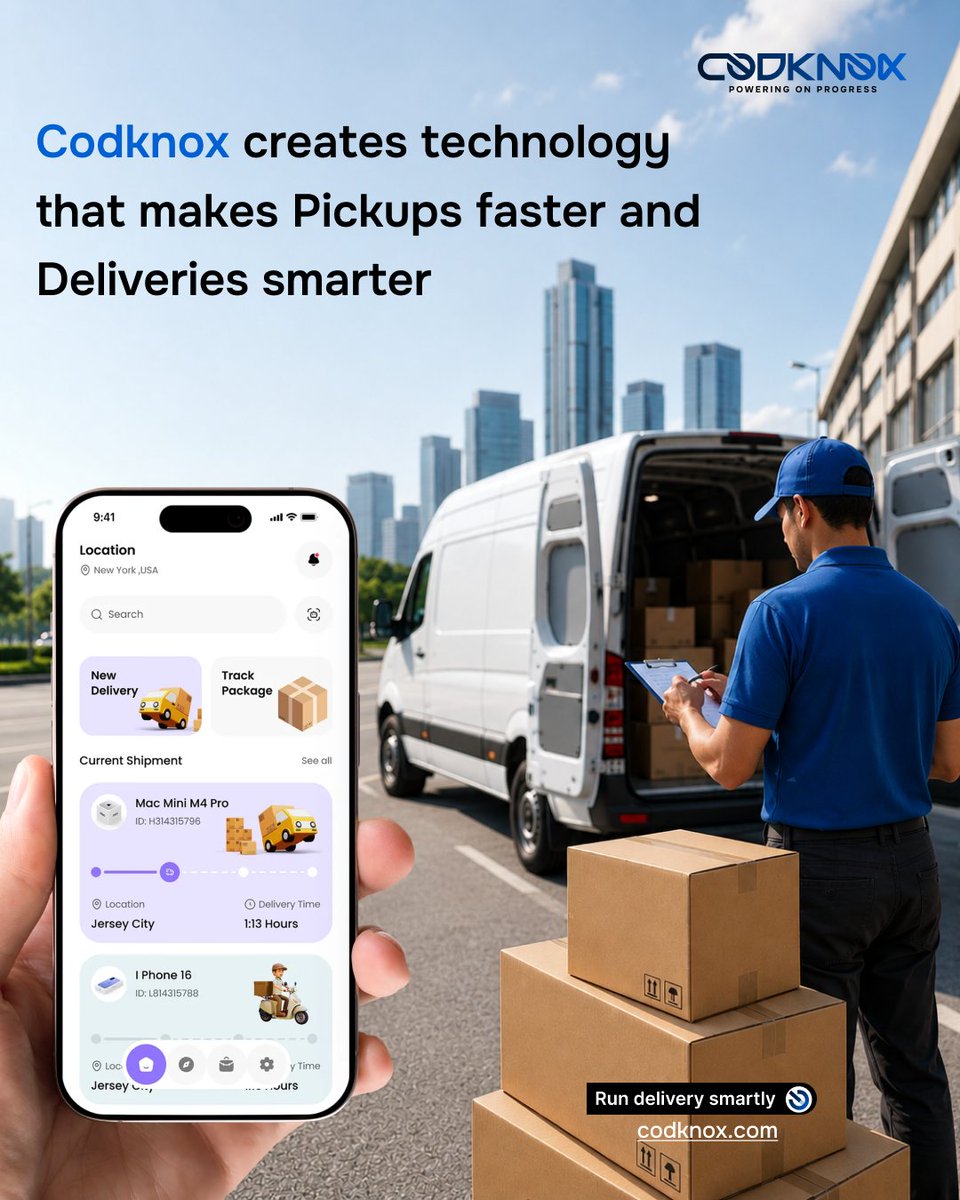 Codknoxus's tweet photo. Pickups drive speed. Deliveries drive success.
Codknox connects pickup and delivery into one smart, smooth workflow.
Reach at: https://t.co/TGMq8EKBvz
#codknox #deliverysoftware #logisticstech #pickupanddelivery #softwaredevelopment #customsoftware #fleetmanagement https://t.co/4I6w8d2VoK