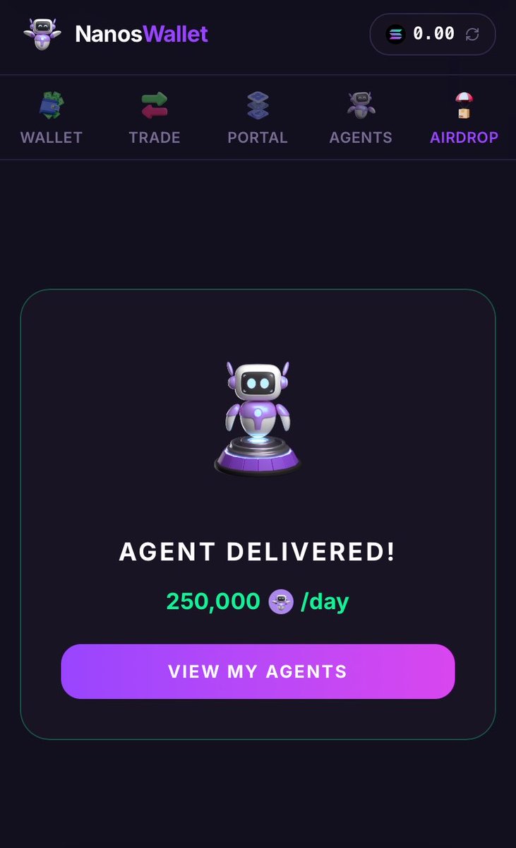 P_atr_ick's tweet photo. I just claimed my airdrop agent from @NanosWallet 🚀💜

Go get yours now!
Go go go🔥💜 https://t.co/Qo6O80RLxs