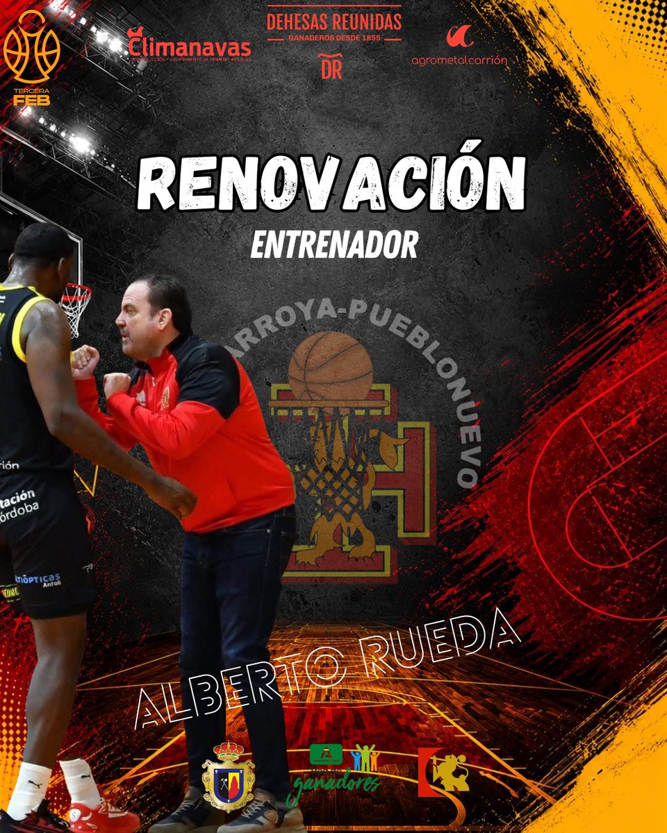 cppenarroya's tweet photo. El CP Peñarroya-Pueblonuevo apuesta por la continuidad y renueva a Alberto Rueda como entrenador del primer equipo para la temporada 2026-2027. Tras su gran trabajo la pasada campaña logrando el objetivo, liderará un nuevo proyecto lleno de ilusión y ambición. https://t.co/IO0SrGttez