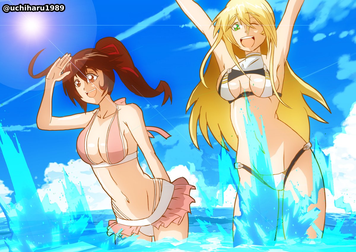 Uchiharu1989's tweet photo. Noel and Celica enjoying some time at the beach :3

===

Been really hot lately, Summer is pretty much here xd

#blazblue https://t.co/bjkfEuG6kq