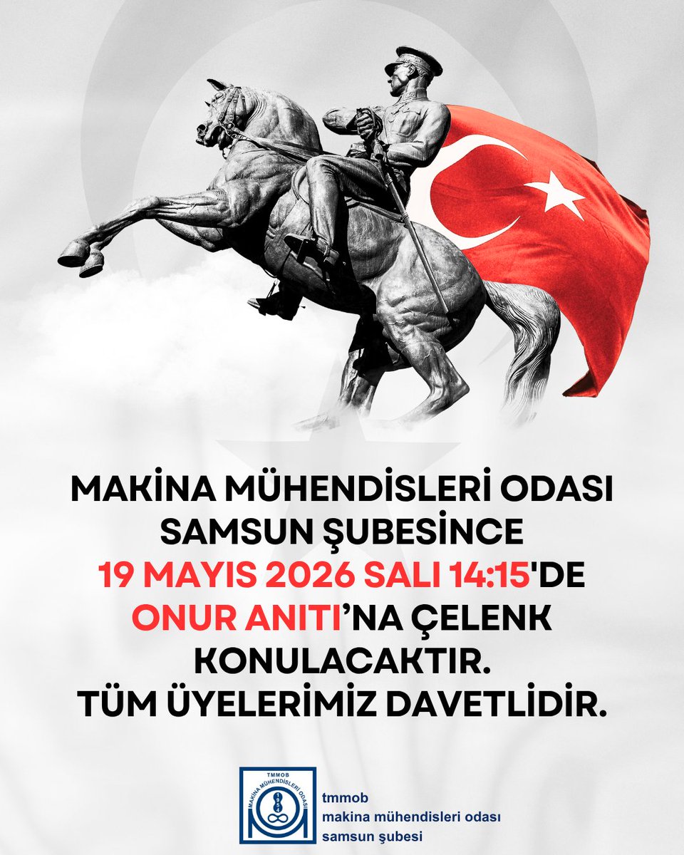 MMOSamsunSube's tweet photo. Mustafa Kemal Atatürk’ün Samsun’da yaktığı bağımsızlık meşalesinin 107. yılında, Cumhuriyetimizin aydınlık geleceği olan gençlerimizin bilim, akıl, emek ve üretimle yarınlara yön vereceğine olan inancımızla, 19 Mayıs Atatürk’ü Anma, Gençlik ve Spor Bayramımızı coşkuyla kutluyoruz https://t.co/EKN3xhnBuc
