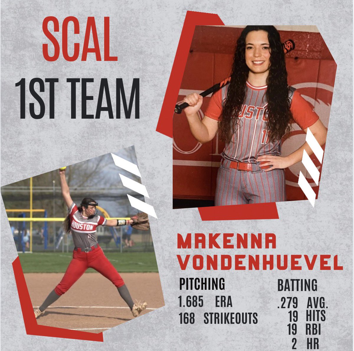 H_HoustonSB's tweet photo. Congratulations to Makenna Vondenhuevel for earning First Team All-SCAL!
@HHWildcats https://t.co/zrrWQ4voyr