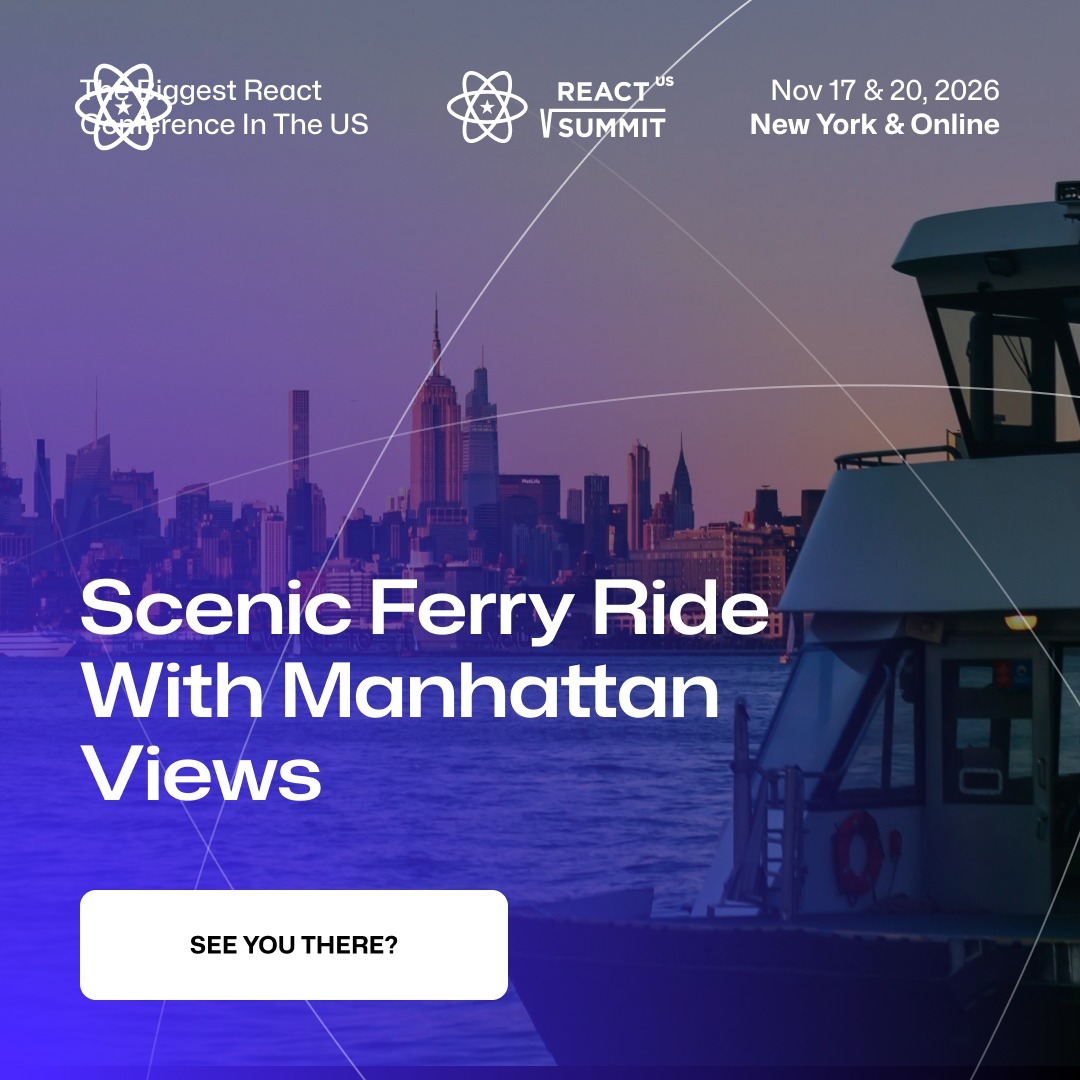 ReactSummit's tweet photo. 🚀 Dome screens. 50+ open source authors. Arcade parties. Scenic ferry rides. NYC between sessions. React Summit US is coming — Nov 17 &amp; 20, New York. Register before it sells out.