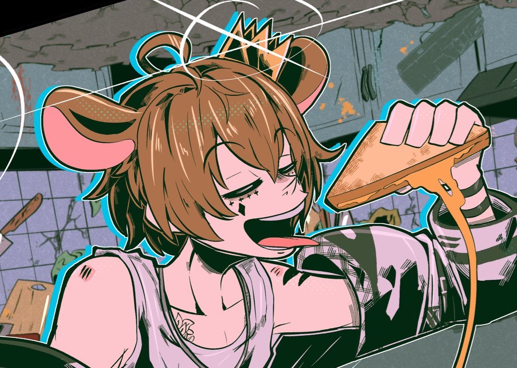 LittleRatLord's tweet photo. I can def cook a grilled cheese 🥰🫰

don’t worry about the smoke I forgot to turn off the stove😵‍💫

Art by: @rx_wunder https://t.co/XE5bIJnXH8