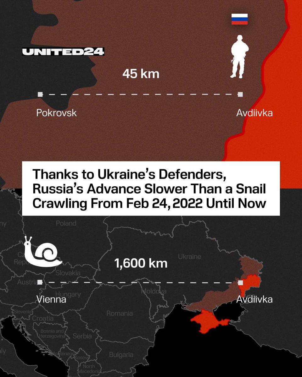 U24_gov_ua's tweet photo. “If we think about the Russian model of warfare, people say that they are moving at a snail's pace. It's an insult to snails. If we put a snail in Avdiivka in
February 22, it would by now be somewhere near Czechia.”
@Braze_Baiba 

No offense to snails🙌 https://t.co/IXtr9NjoPr
