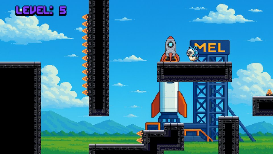 LuizG87's tweet photo. 34 - Mel The Space Cat Finalizado!
Plataforma 2D espacial e ultra minimalista! Ajude a gatinha Mel a desviar de lasers, canhões e armadilhas cósmicas ao longo de 40 fases espaciais para alcançar sua nave. Controles simples, visual fofo e 2000G em apenas 5 minutos de jogo! https://t.co/FQssFk51Zi