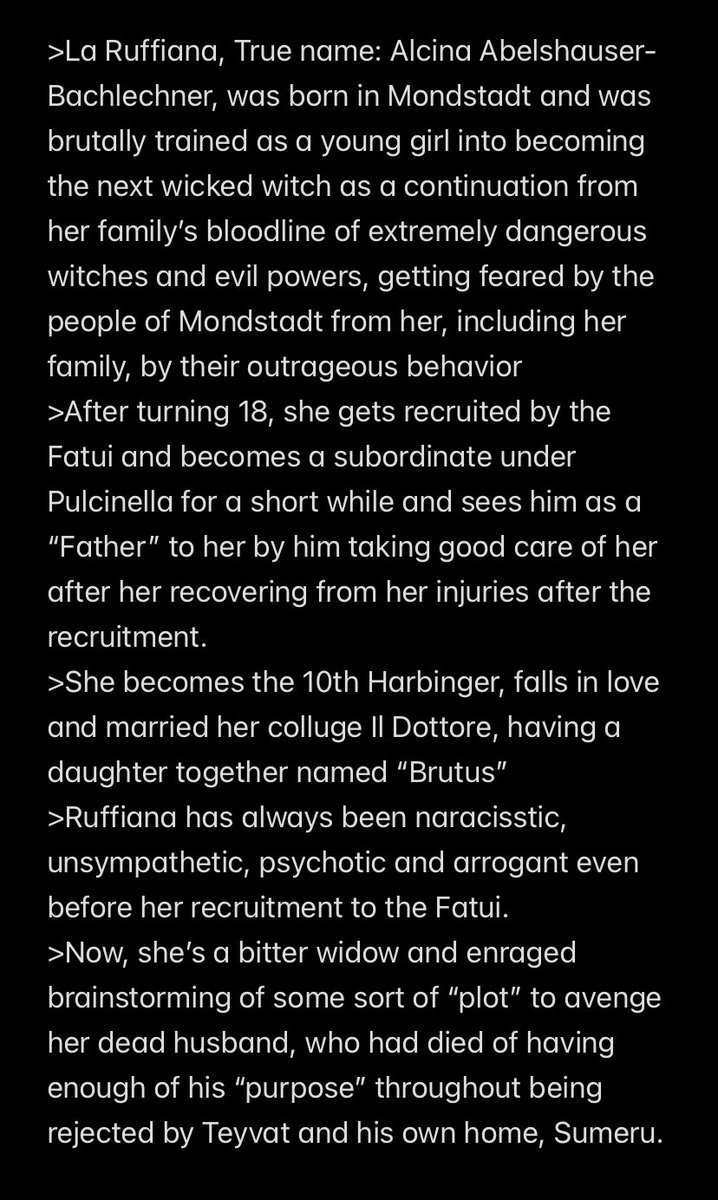 artist1c_aRe0u's tweet photo. 6.6 leak Spoilers kinda ///
La Ruffiana Lore Update cuz me and the fellow dottolings are going insane
#genshinoc #fatuioc https://t.co/HN55Z4Ltac
