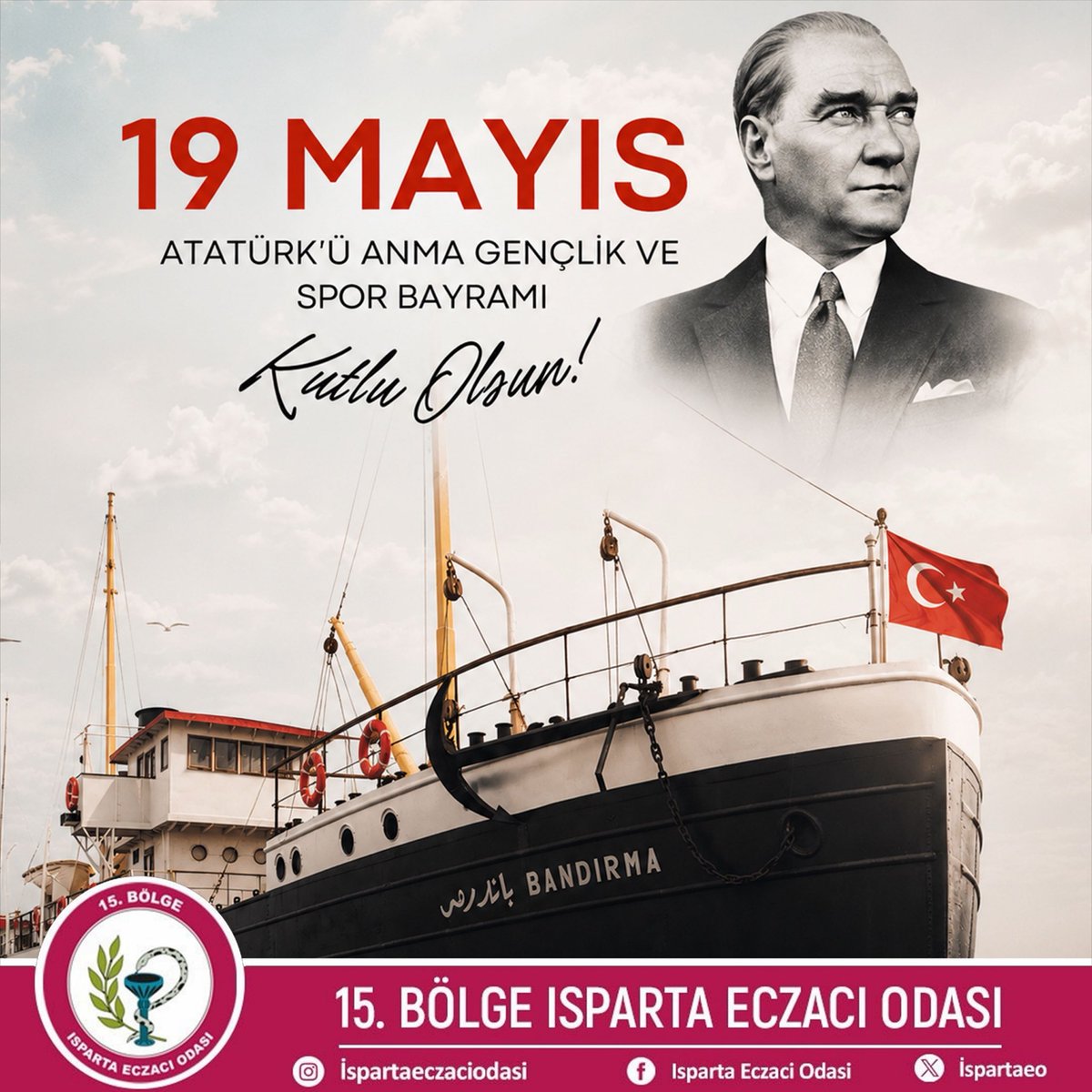 ISPARTAEO's tweet photo. 19 Mayıs 1919; bağımsızlık meşalesinin yakıldığı, umut ve kararlılığın milletçe yeniden filizlendiği gündür.

Başta Mustafa Kemal Atatürk olmak üzere, tüm kahramanlarımızı saygı ve minnetle anıyor; milletimizin 19 Mayıs Atatürk’ü Anma, Gençlik ve Spor Bayramı’nı kutluyoruz. https://t.co/r9leskEl4g