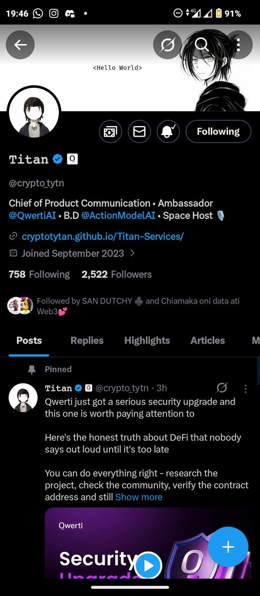 OnChainVoice19's tweet photo. @crypto_tytn @Fininft_ Tasks all done ser 🙂😝 

@mayorpraise45 
@yerdy44 
@ghost_chart1 https://t.co/x0e6XxSr5p