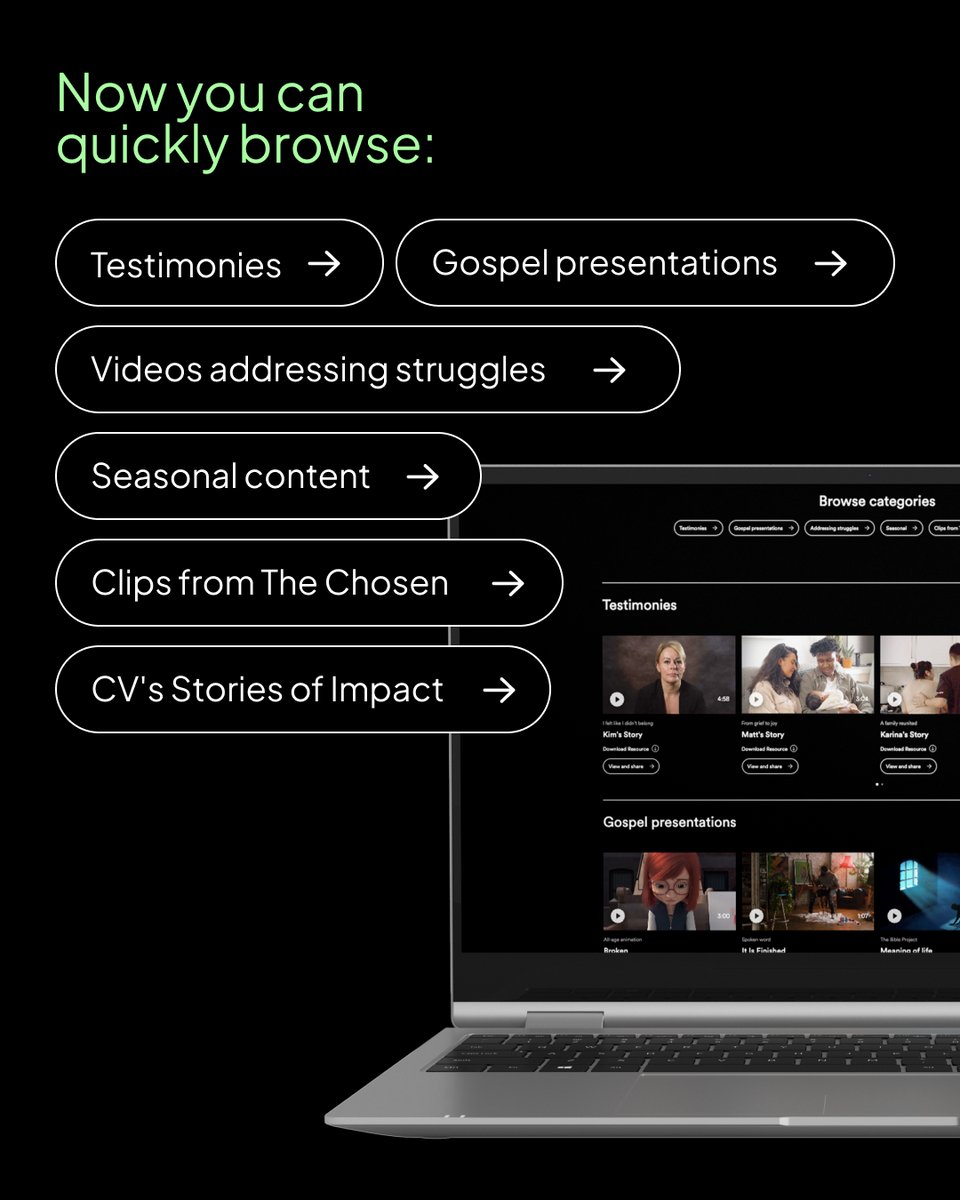 cvglobal_'s tweet photo. Finding the right church content should not take hours.
 
Our redesigned video library makes it easier to find testimonies, evangelistic films, and other free, ready-to-share outreach content.
 
Explore more: https://t.co/FGSvqj37wa
#DigitalEvangelism #ChurchMedia #Evangelism https://t.co/6X9eJajG9P