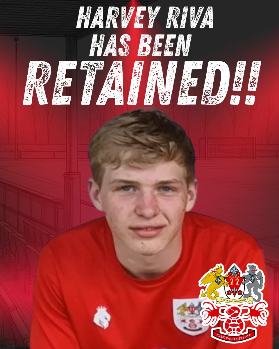 PrestwichHeysFC's tweet photo. 🔴 The final retained player for today. He scored two goals each in both the semi-final and final of the NWU21 Championship Division Trophy, Heys youngest player this season with 2 first team appearances, forward - HARVEY RIVA https://t.co/USMCrvyaDy