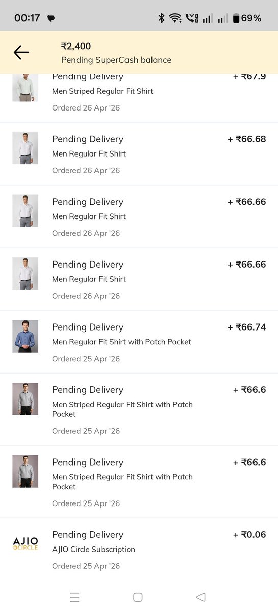 varung778's tweet photo. @AjioCares @AJIOLife My supercoins are not active even after return window is closed please help , orders are still showing pending delivery even after being delivered https://t.co/1tV433LGUf